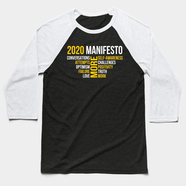 2020 Manifesto dark | Happy New Year 2020 Baseball T-Shirt by GaryVeeApparel